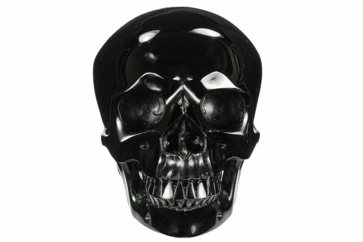 Realistic, Polished Black Obsidian Skull #127577